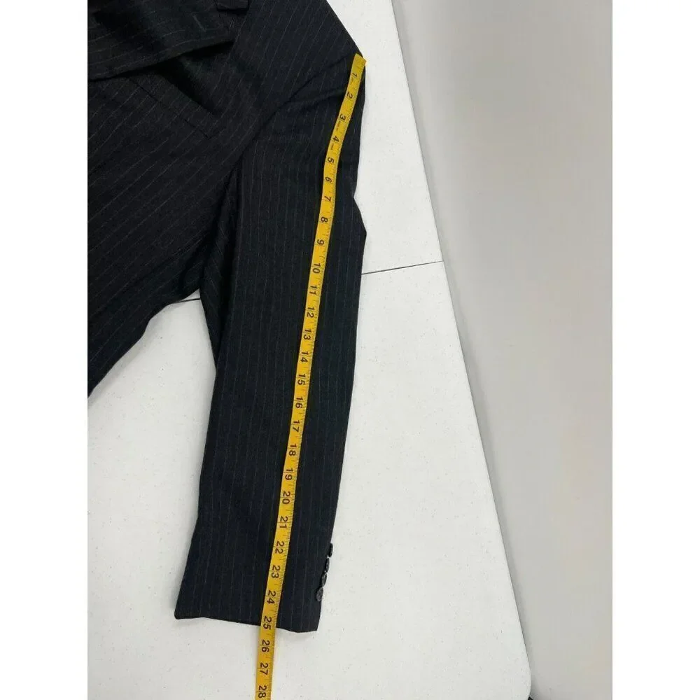 Jos A Bank Men 44L Dark Gray Stripe Wool‎ Blend Blazer Sports Coat Suit Jacket